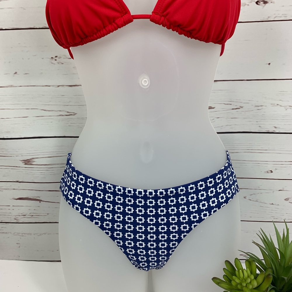 Melissa Odabash Swimsuit Bottom Blue White Bikini